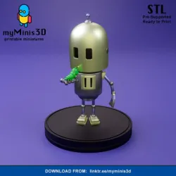Miniature of Cute Robot with a Caterpillar | 3D print models.