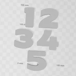 Numbers 1 - 5 solid / Numbers