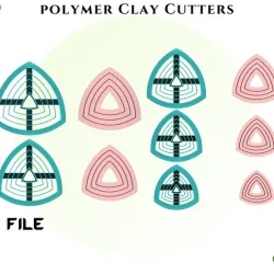 Polymer Clay Cutters/Triangle Line Internal/ Digital .STL File * 5 Size File For Use In A 3D Printer/EULITEC.COM