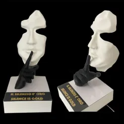 silence is gold sculpture scultura il silenzio e' oro
