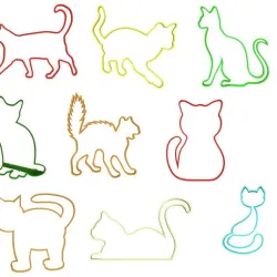 Simple cat shaped cookie cutters pack