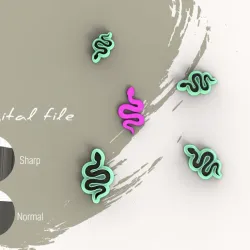 Snake Polymer Clay Cutter | Digital STL File | 4 Sizes | 2 Cutter Versions