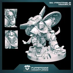 Superhero Landing Striker armed with Hammer and Shield