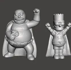 the simpson super heroes bart simpson and the comic book store .stl .obj