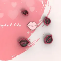 Valentine Lips Polymer Clay Cutter | Digital STL File | 4 Sizes | 2 Cutter Versions