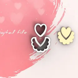 Valentine Scalloped Rainbow with heart Polymer Clay Cutter | Digital STL File | 4 Sizes | 2 Cutter Versions