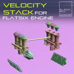 Velocity Stack for Flat SIX ENGINE 1-24th for modelkits and diecast