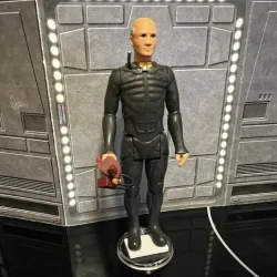 VINTAGE DUNE GURNEY HALLECK FREMEN KENNER STYLE ACTION FIGURE, 3.75" CUSTOM FIGURE, FRANK HERBERT BOOK.