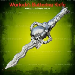 Warlock Buttering Knife From World Of Warcraft- Fan Art 3D print model