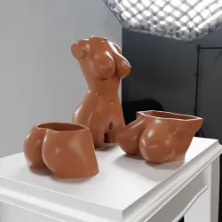 3D print Pot, Boob & Bum Vase, Body planter pot, Succulent plant pot