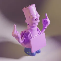Articulated Bart Simpson fuck, model with customizable slates