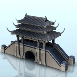 Asian bridge with three-story roof 9 - China Asia Japan Warhammer Age of Sigmar