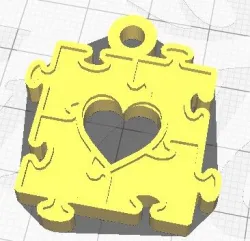 autism heart keychain