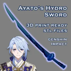 Ayato's Hydro Sword -- Genshin Impact -- Sliced Print Ready