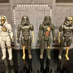 BATTLE DAMAGE STORMTROOPER, ZOMBIE UNDEAD ARMY BUILDER, VINTAGE STAR WARS CUSTOM ACTION FIGURE, KENNER 3.75", 5 POA, 1/18
