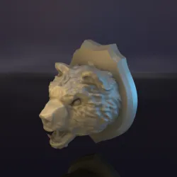 Bear head wall trophy - small