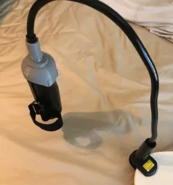 Cheap hands free solution for Handy (using $16 flex arm tablet holder)