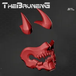 Demon oni cosplay mask 3D print model