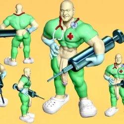DOCTOR 115 , NURSE, HOT , GAY SCULPTURE , GAY DOLL , FIGURE. TOY MODELS.