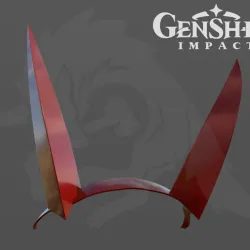 Genshin Impact 3D model Arataki Itto cosplay horns