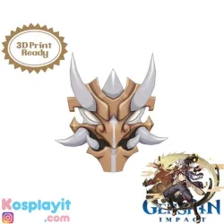 Genshin Impact - Arataki Itto Belt Buckle - Digital 3D Model Files - Divided for 3D Printing - Arataki Itto Cosplay