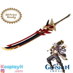 Genshin Impact - Redhorn Stonethresher - Digital 3D Model Files - Divided for 3D Printing - Arataki Itto Cosplay