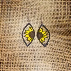 half sunflower earrings