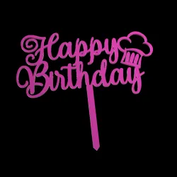 Happy Birthday Chef Theme Cake Topper