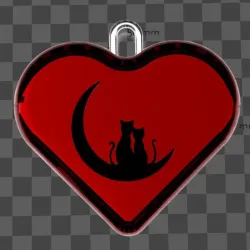 heart - 2 cats on the moon