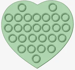Heart pop it cookie cutter