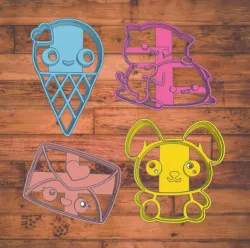 Kawaii Cookie Cutter Set of 4 / Kawaii Cookie Cutter