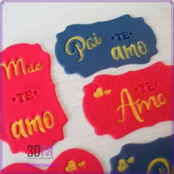 Kit de Carimbos Palavras 2 -  Mãe, Pai, te Amo, de pet, mãe de pet, pai de pet