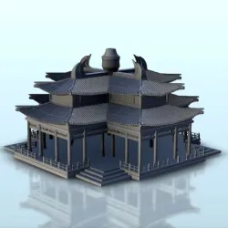 Large Asian belvedere with two-story roof 4 - China Asia Japan Warhammer Age of Sigmar