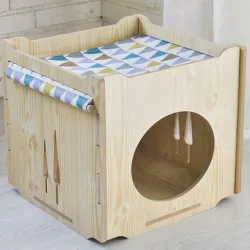 Laser Cut Wooden Cat House