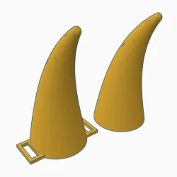 LOKI Horn Hollow inside | BULL HORN | 40mm base with SHELL (hollow inside for faster printing)