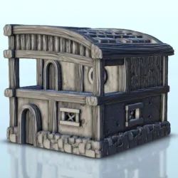 Medieval hotel with flat roof and terrace 5 - Warhammer Age of Sigmar Alkemy Art of War War of the Rose Warcrow Saga