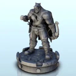Orc hero with beast skin and bow 2 - Troll Warhammer resin Age of Sigmar Figures 28mm 32mm 15mm