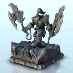 Orc hero with double axes 11 - Troll Warhammer resin Age of Sigmar Figures 28mm 32mm 15mm
