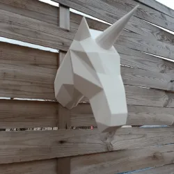 Origami unicorn wall decoration