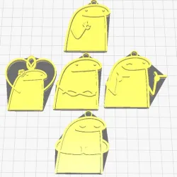 Pack 5 keychain stickers whatsapp Flork edition 1