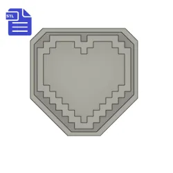 Pixel Heart Shaker / Trinket Dish Silicone Mold Tray