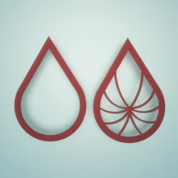 polymer clay cutter . water 2 types. water curve and hole/siluet