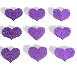 POLYMER CLAY CUTTERS HEARTS EARRINGS/COLLARS X9 DESIGNS