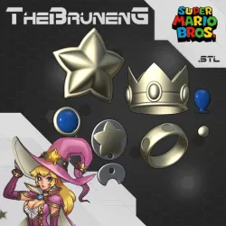 Princess Peach witch accessories cosplay 3D print model