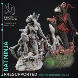 Rat Ninja - Assassin - PRESUPPORTED - 32mm scale
