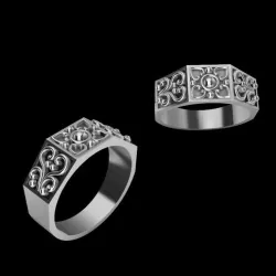 Sharp Angle Ring Bali Pattern
