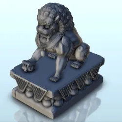 Statue of the celestial snow lion sitting 3 - China Asia Japan Warhammer Age of Sigmar