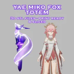Yae Miko Fox Totem -- Print Ready -- Genshin Impact