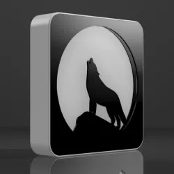 2D wolf lamp