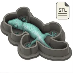 3D Gecko Lizard Silicone Mold Housing